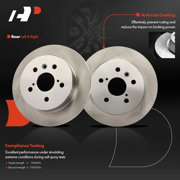 2 Pcs Rear Disc Brake Rotors for Toyota Camry 2018-2020 2022-2023