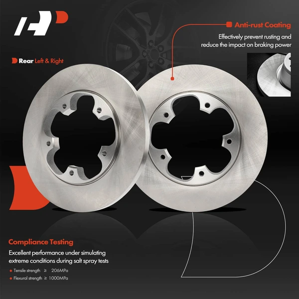 2 Pcs Rear Disc Brake Rotors for Ford Transit-150 250 350 2015-2023