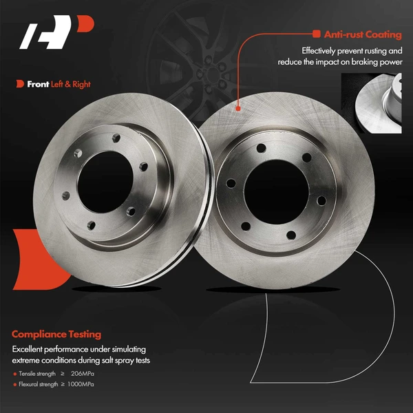 2 Pcs Front Disc Brake Rotors for Ford Bronco Ranger 2021-2023 2.3L