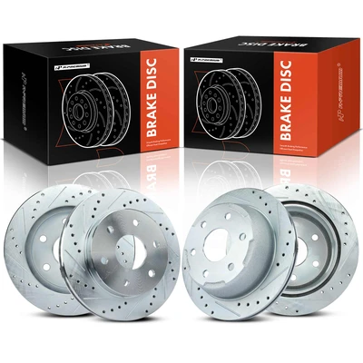 Front & Rear Drilled Disc Brake Rotors