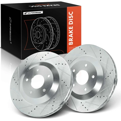 2 Pcs Front Drilled Brake Rotors