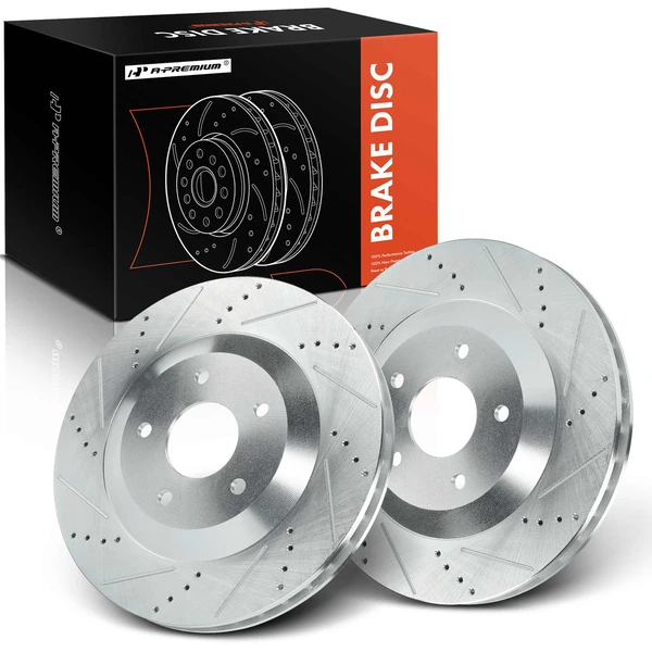 2 Pcs Front Drilled Brake Rotors for Chevrolet Corvette Cadillac XLR