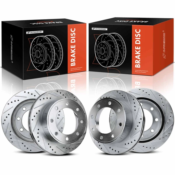 Front & Rear Drilled Brake Rotors for Ford Excursion F-250 F-350 Super Duty