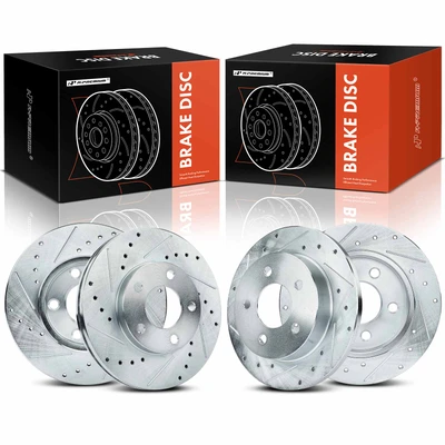 Front & Rear Drilled Brake Rotors for 1994-2004 Ford Mustang