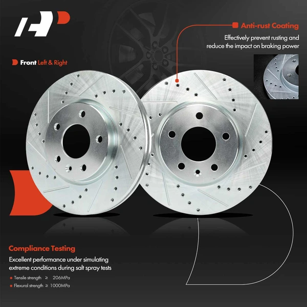 4 Pcs Front & Rear Drilled Brake Rotors for Chevy Equinox Malibu GMC Terrain Buick