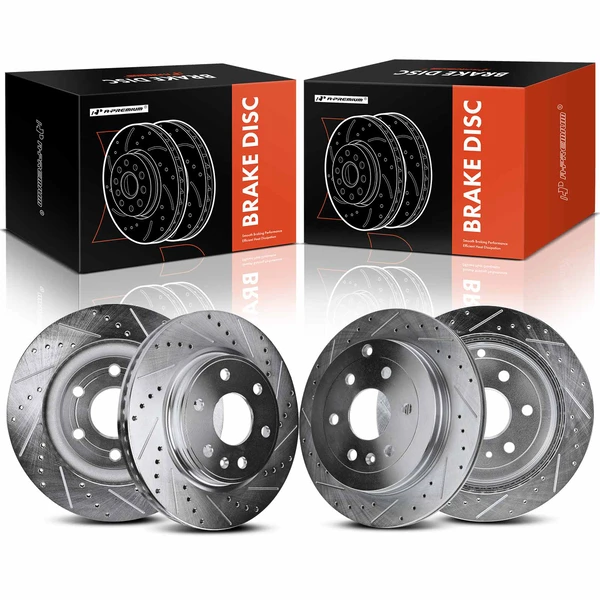 Front & Rear Drilled Brake Rotors for 2007-2017 GMC Acadia