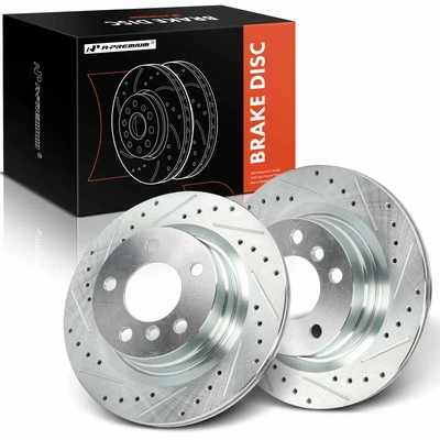 2 Pcs Rear Drilled Brake Rotors