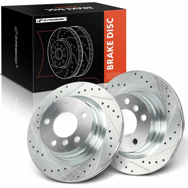 2 Pcs Rear Drilled Brake Rotors for BMW 228i xDrive 230i 230i xDrive 320i xDrive