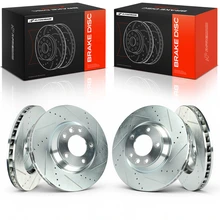 2007-2015 Audi Q7 Front Drilled & Slotted Disc Brake Rotors Replacement | 2-Year Warranty | A-Premium APBRS359