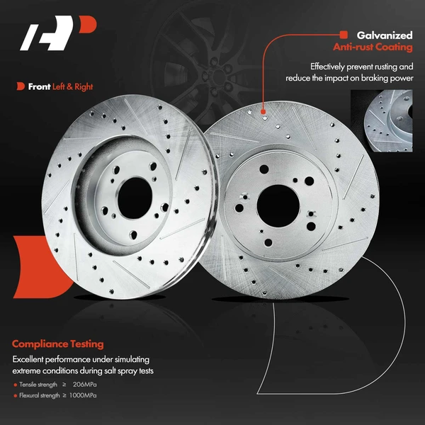 Front & Rear Drilled Disc Brake Rotors for Acura TL 2004-2008 V6 3.2L