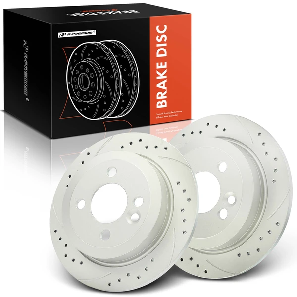 2 Pcs Rear Drilled Brake Rotors for 2007-2015 Mini Cooper