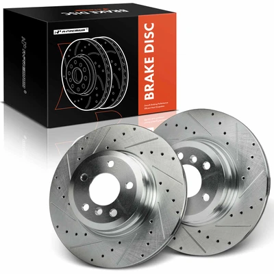 2 Pcs Rear Drilled Brake Rotors