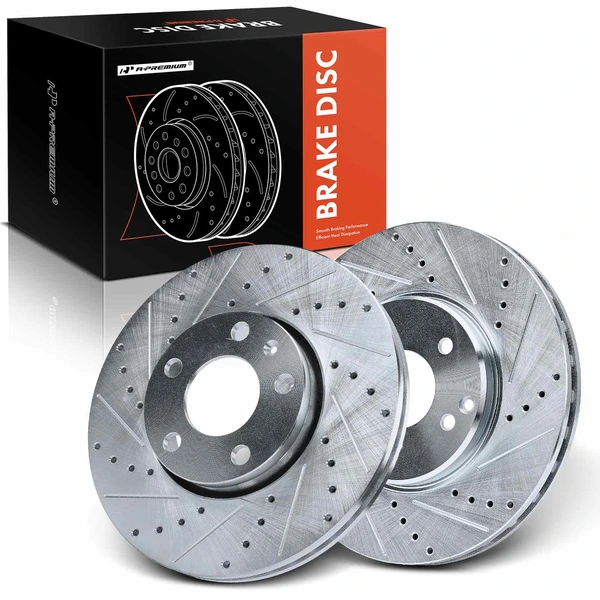 Front Drilled Brake Rotors for 2004-2008 Chrysler Crossfire