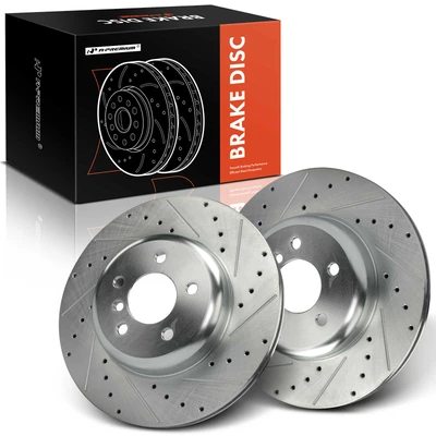 2 Pcs Rear Drilled Brake Rotors