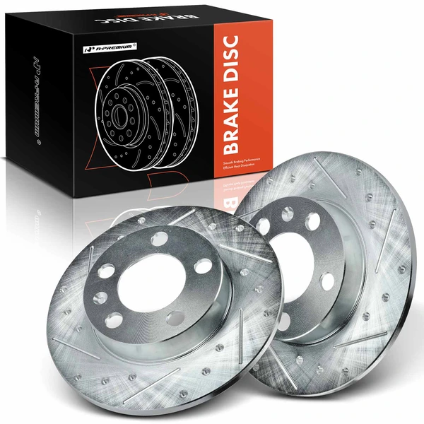 Rear Drilled Brake Rotors for 2000-2006 Audi TT