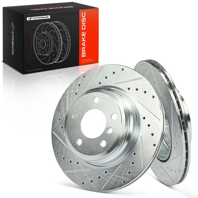 2Pcs 330mm Rear Drilled Brake Rotors