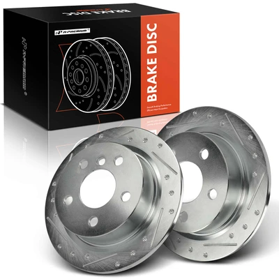 2 Pcs Rear Drilled Brake Rotors