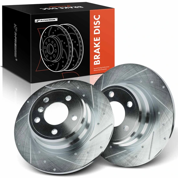 Rear Drilled Brake Rotors for BMW X5 2000-2006 L6 3.0L V8 4.4L