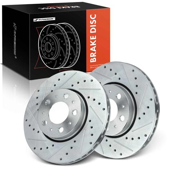 Front Drilled Brake Rotors for Volvo S60 2001-2009 S80 1999-2006 V70 XC70