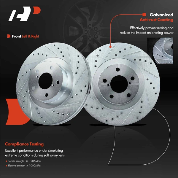 Front Drilled Brake Rotors for Subaru Impreza Baja Legacy Outback Saab
