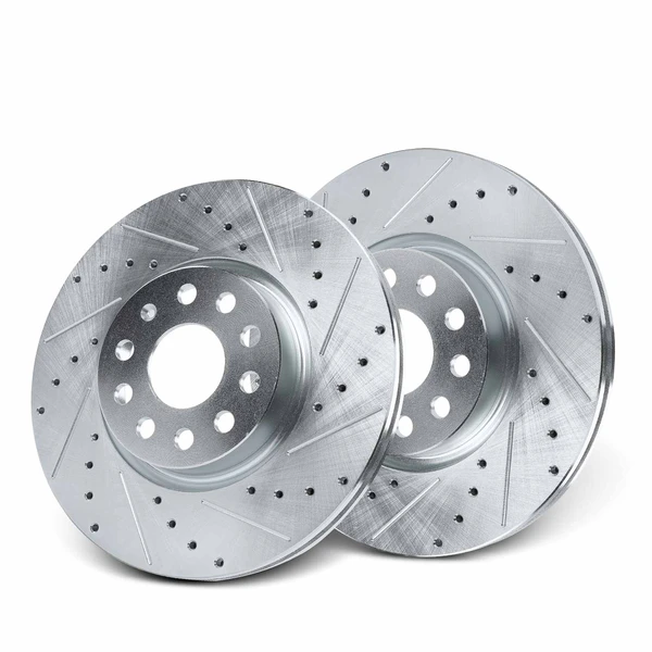 Front Drilled Brake Rotors for Audi A3 Q3 TT Quattro Volkswagen Passat