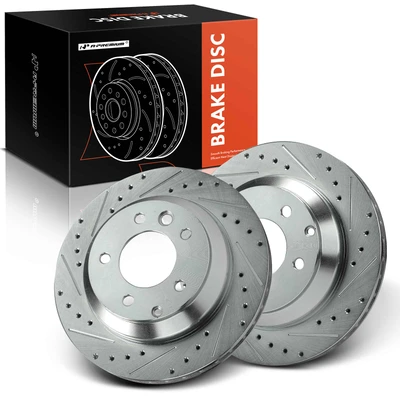 2 Pcs Rear Drilled Brake Rotors
