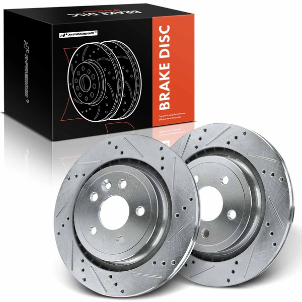 Rear Drilled Brake Rotors for Volvo S60 2011-2018 S80 V60 V60 Cross Country V70