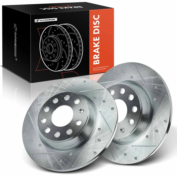 Rear Drilled Brake Rotors for Audi A3 A3 Quattro Volkswagen Jetta Passat Eos