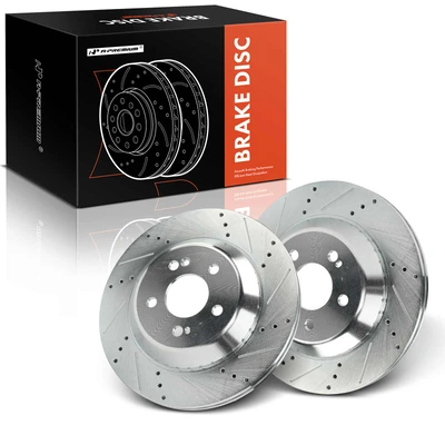 2 Pcs Rear Drilled Brake Rotors