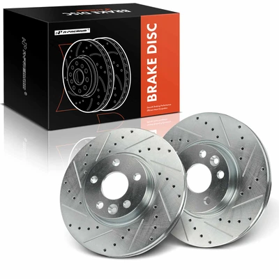 2Pcs Front Drilled Brake Rotors