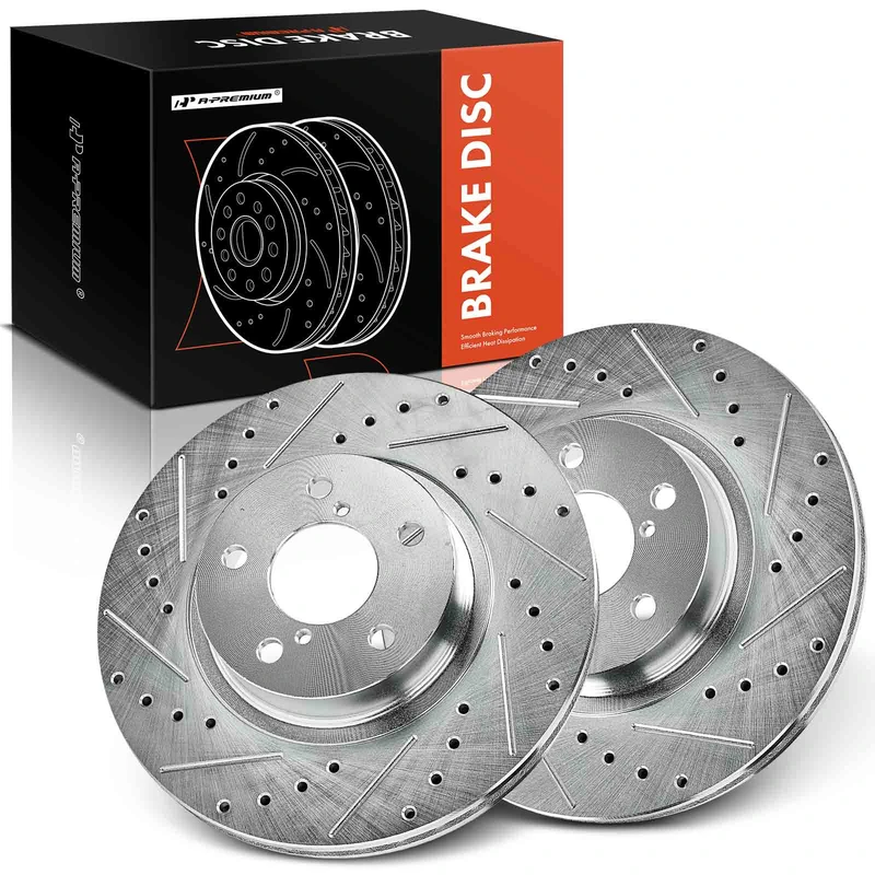 Front Drilled Brake Rotors for Subaru Impreza 1998-2016 Legacy 1991-2005 Saab