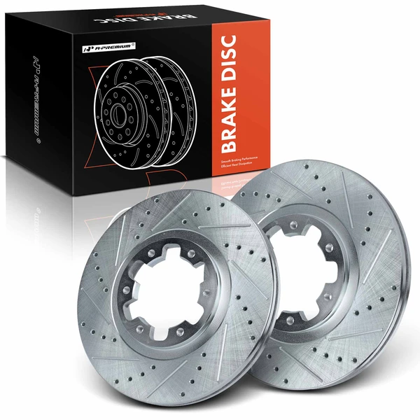 Front Drilled Brake Rotors for 1998-2003 INFINITI QX4
