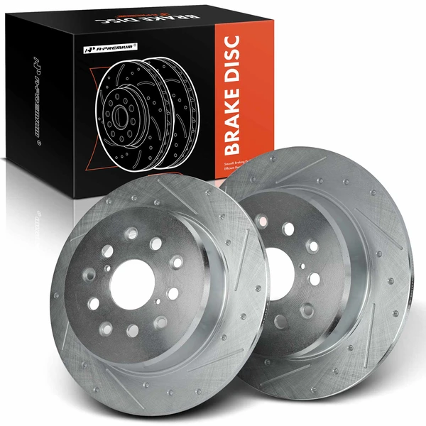 Rear Drilled Brake Rotors for 2002-2010 Lexus SC430