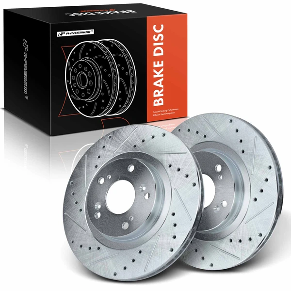Front Drilled Brake Rotors for 2007-2010 Acura CSX
