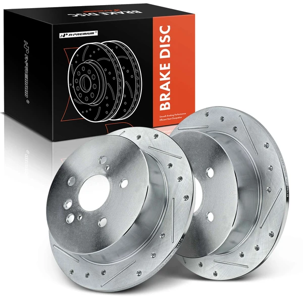 Rear Drilled Brake Rotors for Toyota Sienna 2004-2010 V6 3.3L 3.5L