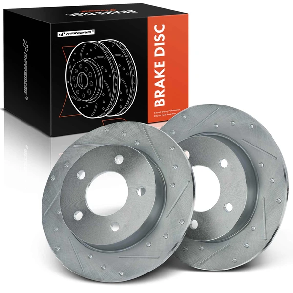 Rear Drilled Brake Rotors for 2004-2013 Mazda 3