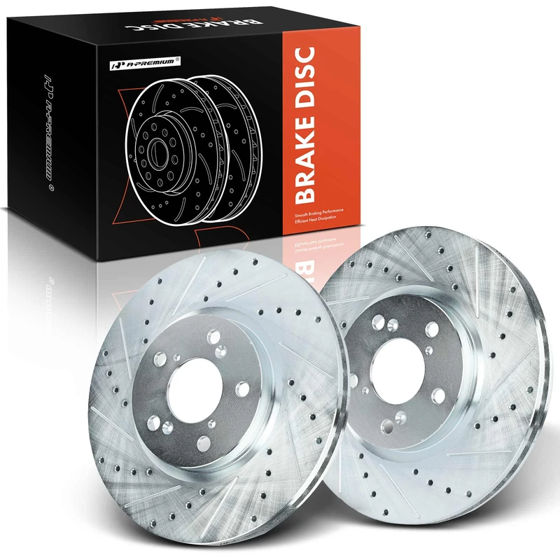 Front Drilled Brake Rotors for Honda Ridgeline 2006-2014 3.5L