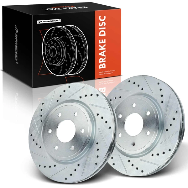 Front Drilled Brake Rotors for 2005-2023 Nissan Frontier