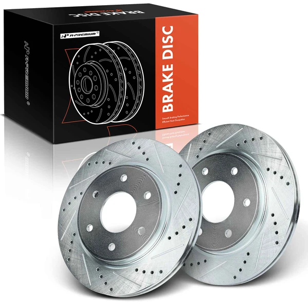 Front Drilled Brake Rotors for 2005-2007 Nissan Titan