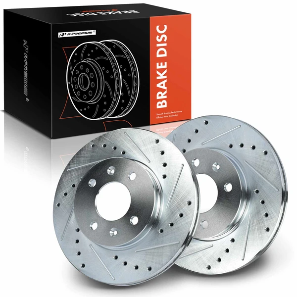 Front Drilled Brake Rotors for 2006-2011 Kia Rio5