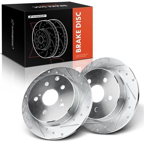 Rear Drilled Brake Rotors for 2010-2012 Lexus HS250h