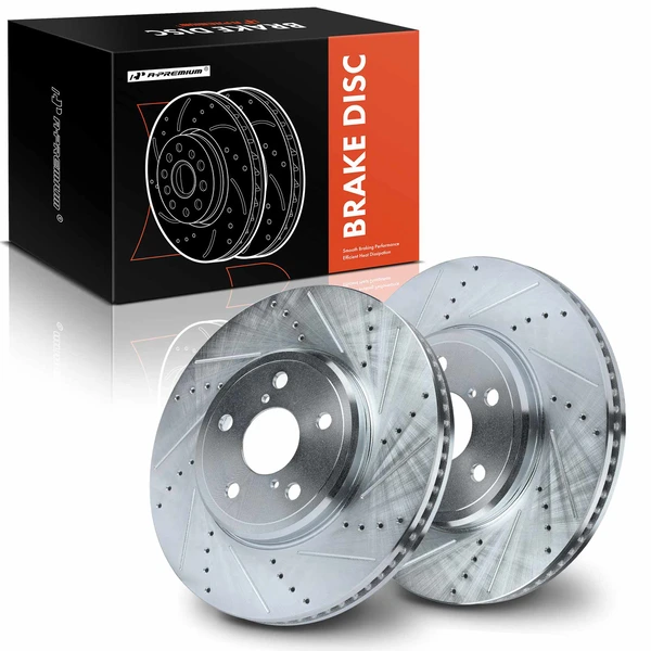 Front Drilled Brake Rotors for 2001-2006 Lexus LS430