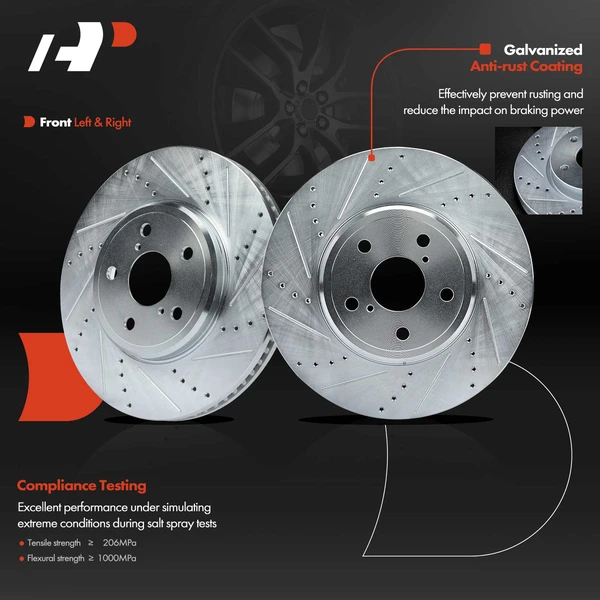 Front Drilled Brake Rotors for Lexus LS430 2001-2006