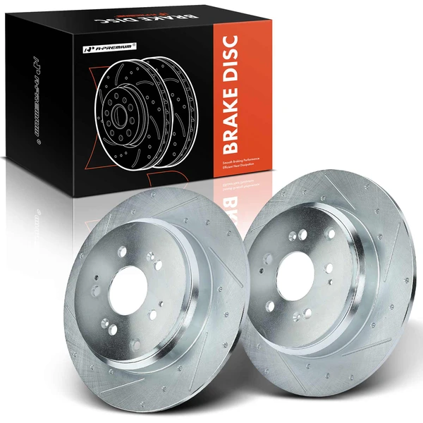 Rear Drilled Brake Rotors for Honda Pilot 2009-2015 Odyssey 11-17 Acura MDX ZDX