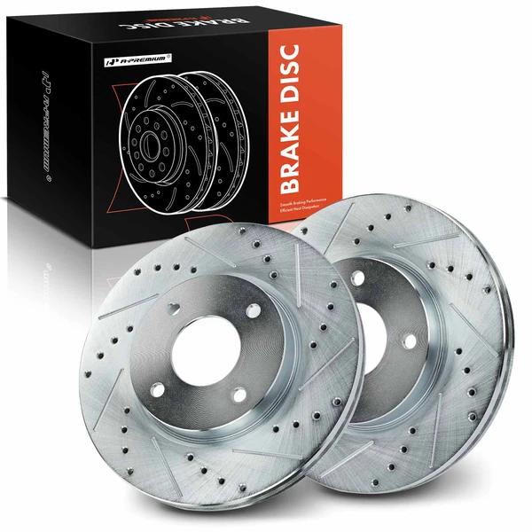 Front Drilled Brake Rotors for 2007-2012 Nissan Sentra
