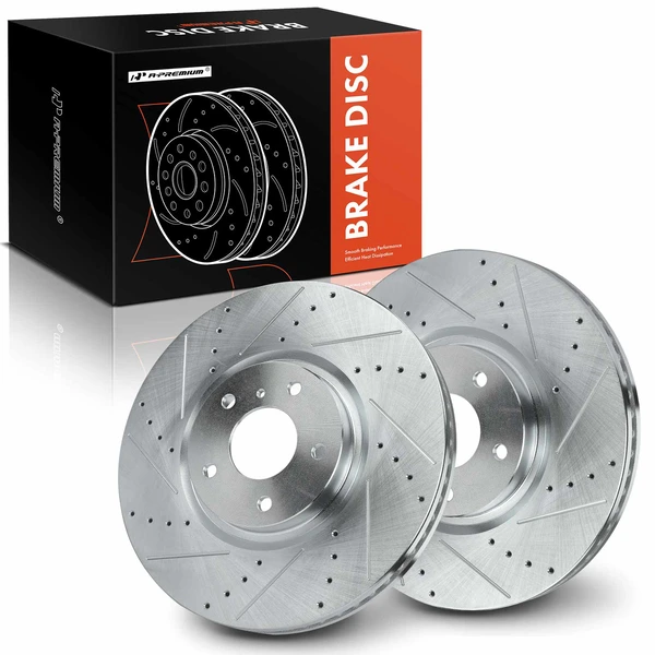 Front Drilled Brake Rotors for INFINITI G35 2007-2008 G37 2008-2013 Q60 2014-2016