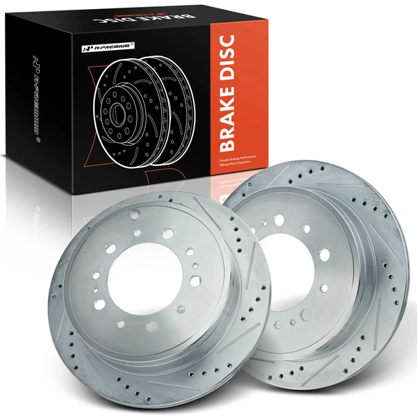 Rear Drilled Brake Rotors for 2008-2011 2013-2021 Lexus LX570