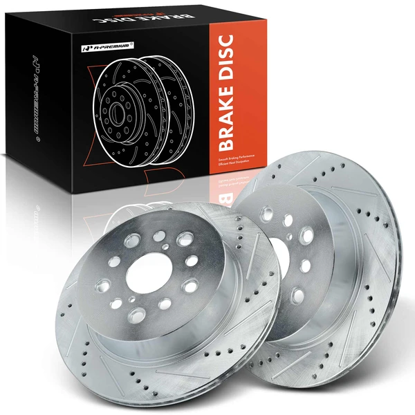 Rear Drilled Brake Rotors for 2001-2006 Lexus LS430