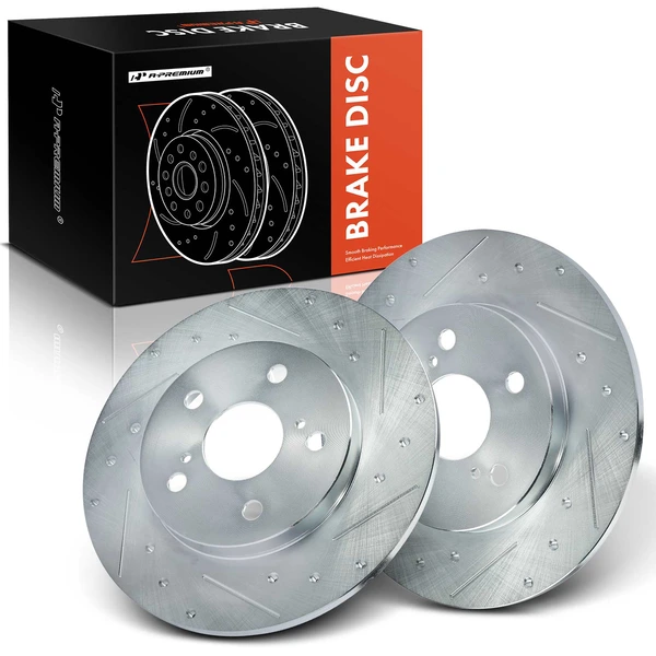 Rear Drilled Disc Brake Rotors for 2008-2015 Scion xB
