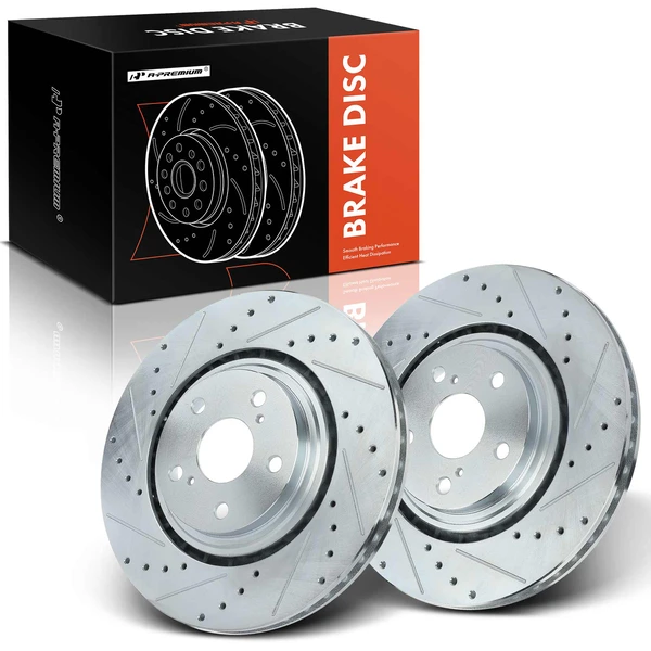 Front Drilled Brake Rotors for Toyota Highlander Sienna Lexus NX200t